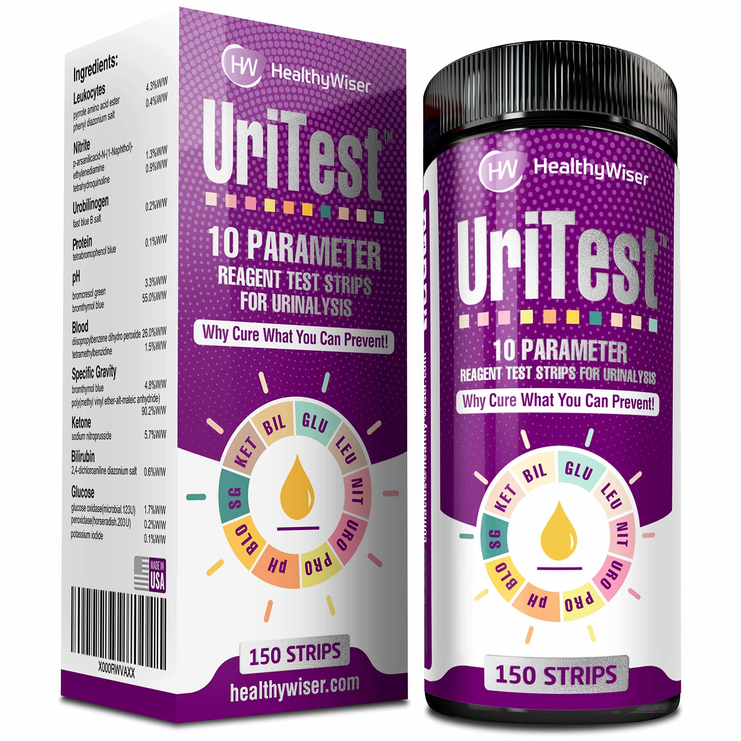 10 Parameter Urinalysis Test Strips 150ct