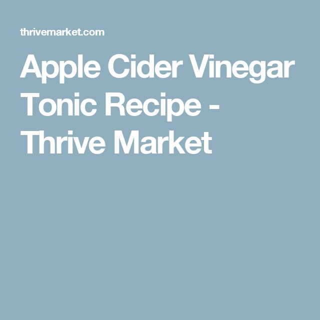 Apple Cider Vinegar Tonic Recipe