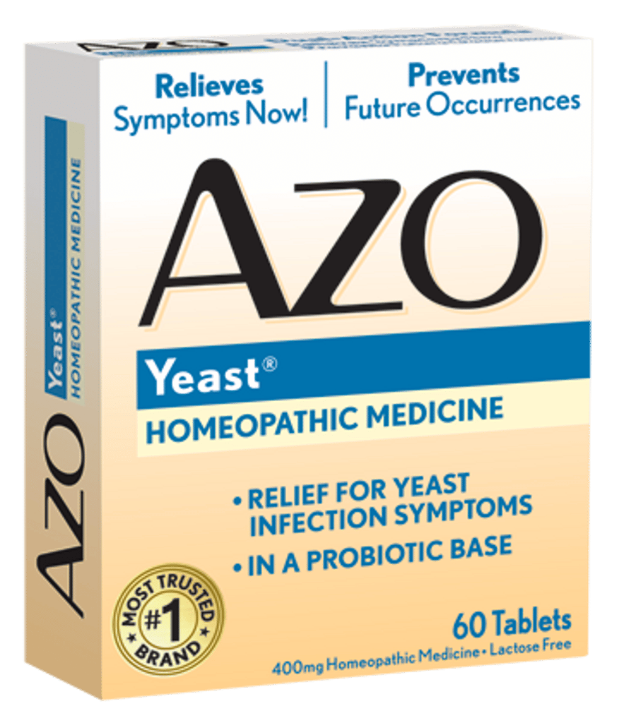 AZO Yeast, Natural Symptom Prevention &  Relief, 400mg, Tablets 60 ea ...