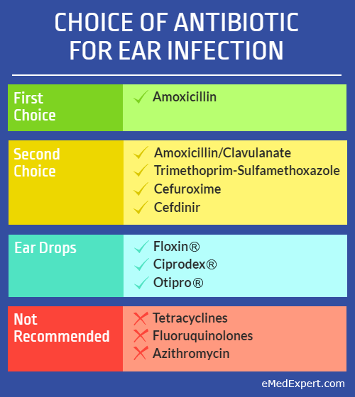 choice of antibiotic for ear infection infographic