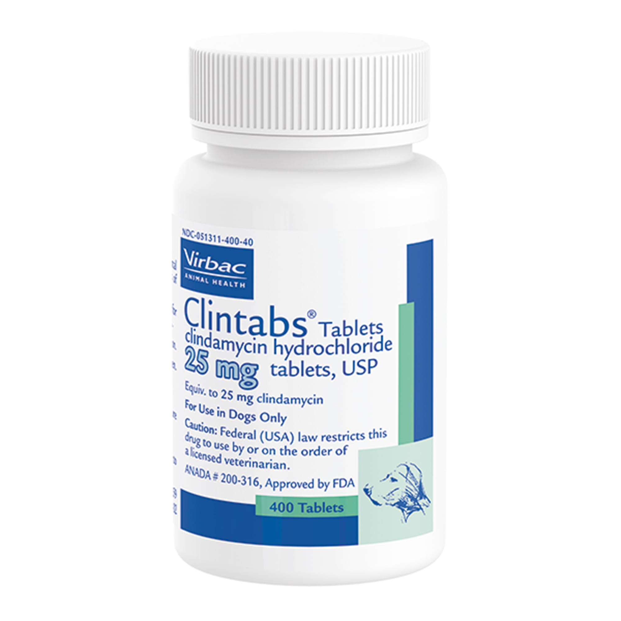 Clindamycin (ClinTabs) 25 mg, Single Tablet