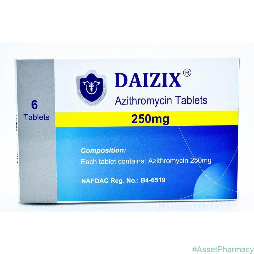 Daizix Azithromycin 250mg Tablets 6 Tablets Asset Pharmacy Lagos Nigeria