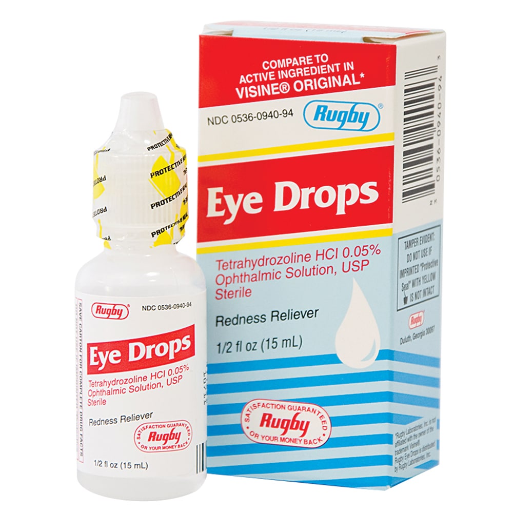 Eye Drops, Tetrahydrozoline, sterile, 1/2 oz bottle