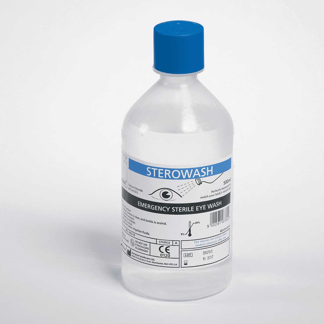 Eye Wash Saline Solution Bottle 500ml (Sterowash)