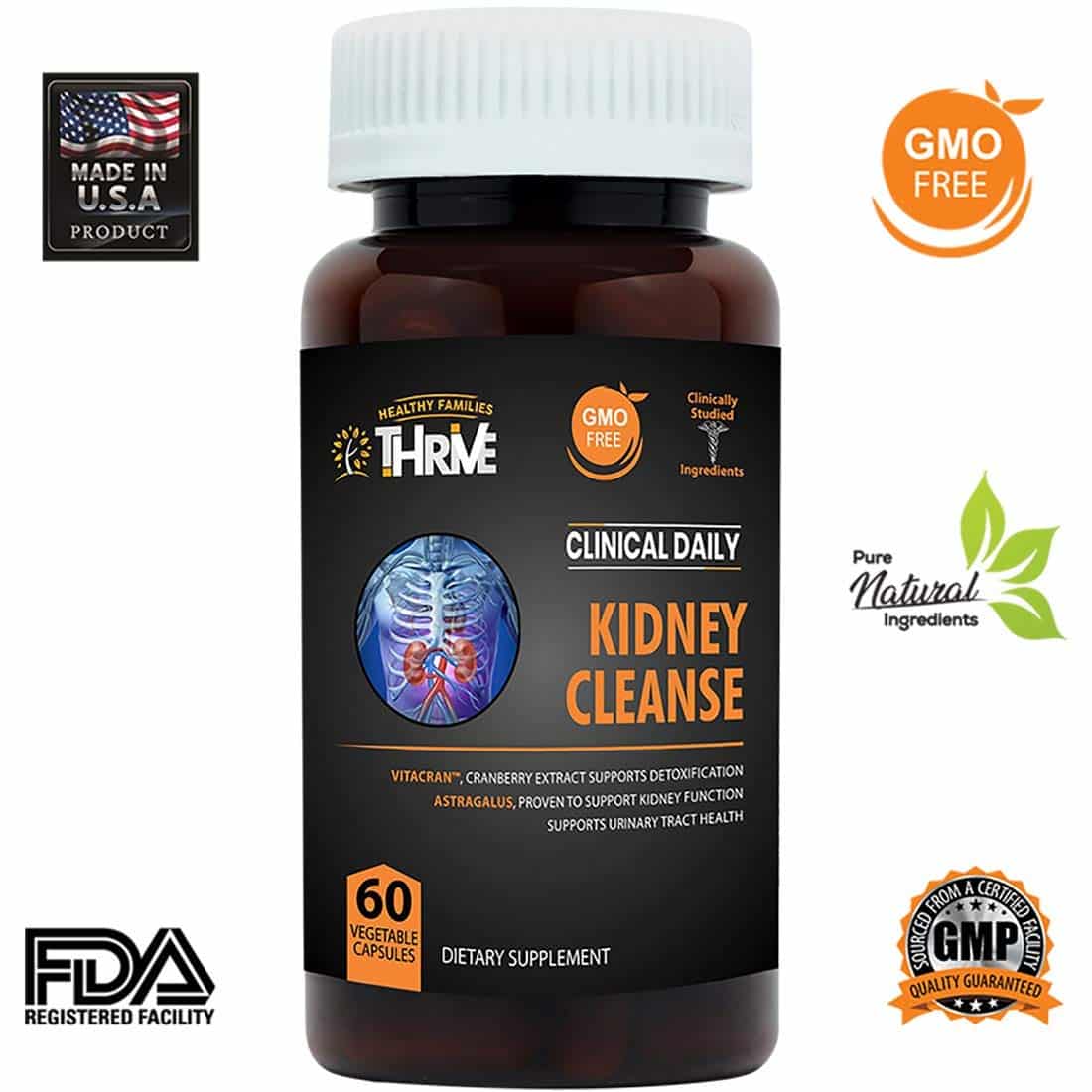 Herbal Kidney Cleanse Detox Supplement. 60 Vegan Capsules. Organic ...