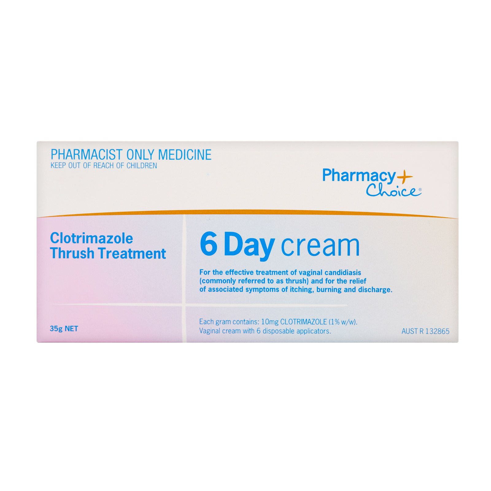 Pharmacy Choice Clotrimazole Thrush 6 Day Cream 35g