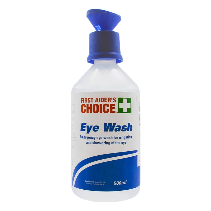 Saline Eye Rinse with eye cap to cleanse eyes