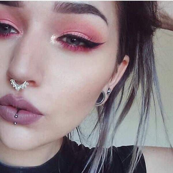 septum piercing with princess crown ring