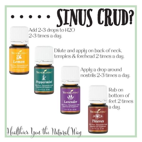 Use Young Living oils to help ease sinus crud the natural way! For more ...