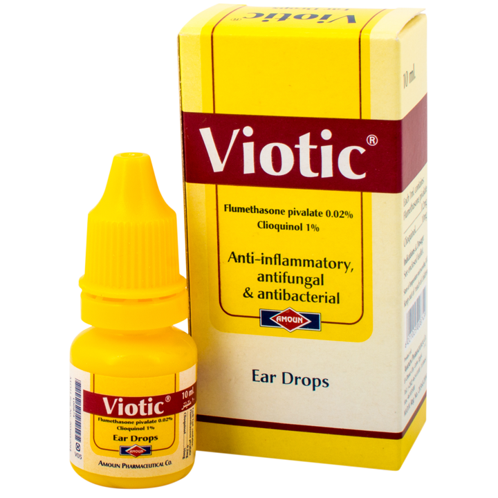 Viotic Ear Drops (Antiinflammatroy + Antifungal + Antibiotic ) 10 ml x ...